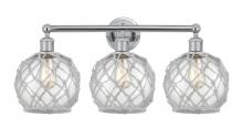 Innovations Lighting 616-3W-PC-G122-8RW - Farmhouse Rope - 3 Light - 26 inch - Polished Chrome - Bath Vanity Light