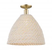 Innovations Lighting 716-1C-CB-NBD-16-NAT - Bristol Natural - 1 Light - 6 inch - Champagne Bronze - Semi-Flush Mount