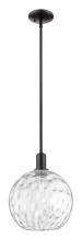 Innovations Lighting 716-1S-BK-G1215-12 - Athens Water Glass - 1 Light - 12 inch - Matte Black - Stem hung - Mini Pendant