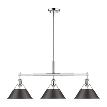 Golden 3306-LP CH-RBZ - Orwell 3-Light Linear Pendant in Chrome with Rubbed Bronze