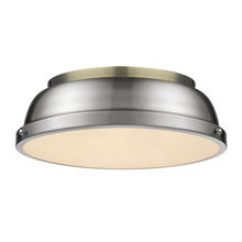Golden 3602-14 AB-PW - Duncan 1-Light Bath Vanity in Aged Brass with Clear Glass
