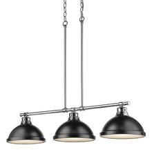 Golden 3602-3LP CH-BLK - Duncan 1-Light Pendant with Rod in Rubbed Bronze with Aged Brass