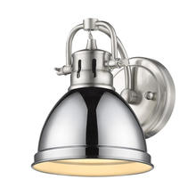Golden 3602-BA1 PW-CH - Duncan 1-Light Bath Vanity in Pewter with Chrome