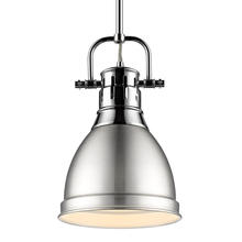 Golden 3604-S CH-PW - Duncan Small Pendant with Rod in Chrome with Pewter