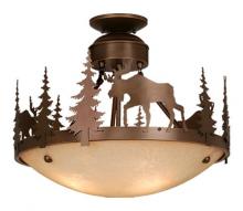 Vaxcel International CF55618BBZ - Yellowstone 18.5-in Moose Semi Flush Ceiling Light or Pendant (Dual Mount) Burni