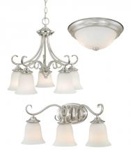Vaxcel International CV33101SN - Combo Pack - 5L Chandelier, 3L Vanity, Flush Mount