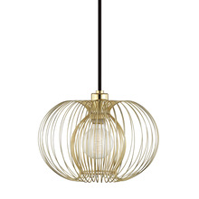 Hudson Valley H181701S-PB - Jasmine 1lt Pendant 12" Polished Brass