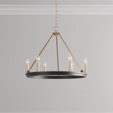 Millennium 9506-MB/MG - Carruth 5-Light Chandelier Ceiling Light Matte Black Modern Gold