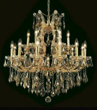 Elegant 2801D30G-GT/RC - Maria Theresa 19 Light Gold Chandelier Golden Teak (Smoky) Royal Cut Crystal