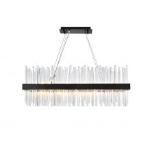 Elegant 3000G36BK - Dallas 36 inch rectangle crystal pendant in black