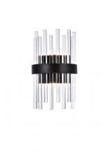 Elegant 3000W8BK - Dallas 8 inch crystal bath sconce in black