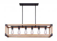 Canarm ICH756A06BKW40 - MOSS Matte Black Chandelier