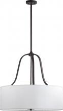Quorum 827-5-86 - Five Light Oiled Bronze Drum Shade Pendant